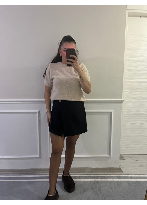 Triko Kısa Kollu Bluz 