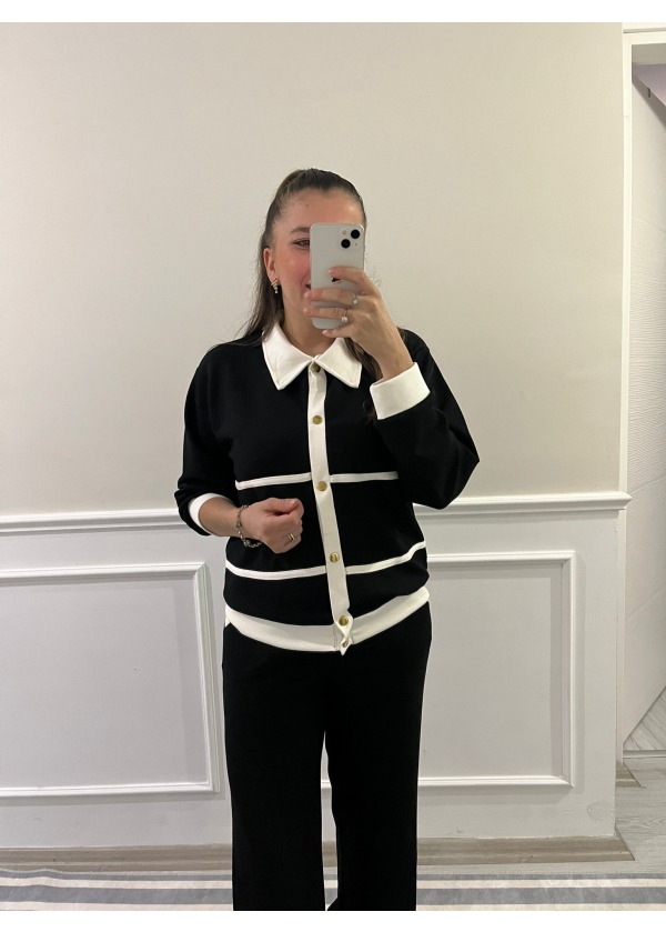 Yaka Detay Önü Çıtçıtlı Takım 