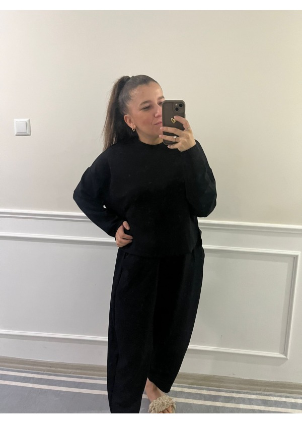 Standart Beden Şalvar Takım ( Siyah )