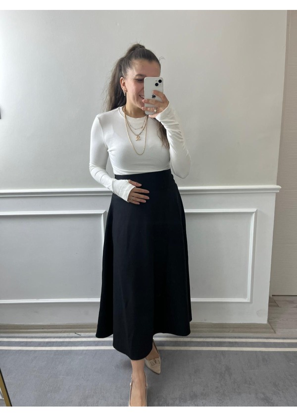 Selanik Bel Korsaj Çan Etek Siyah ve Kahverengi Renklerde