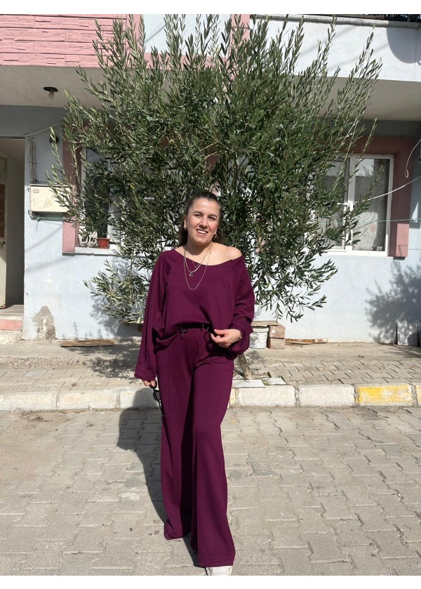 Kayık Yaka Takım ( Mürdüm )