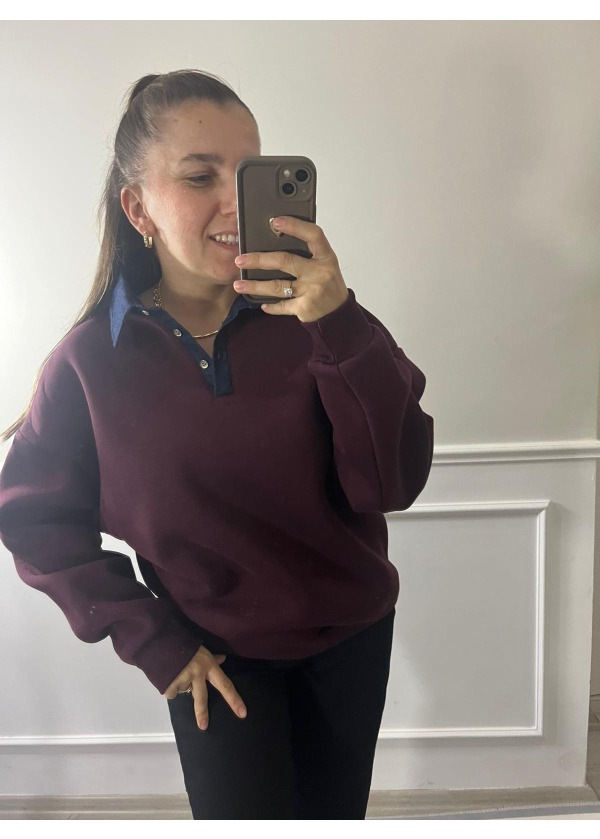 Polo Yaka Sweat ( Bordo )