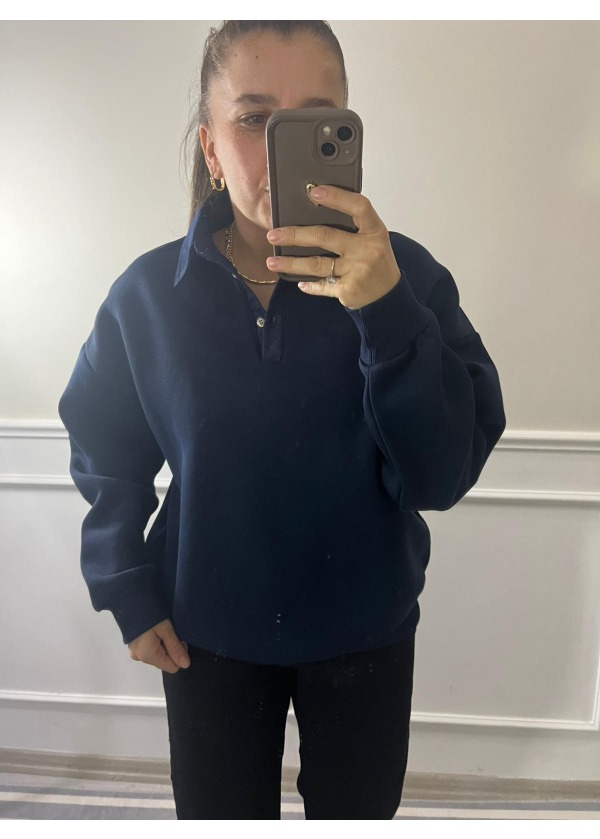 Polo Yaka Sweat ( Lacivert )