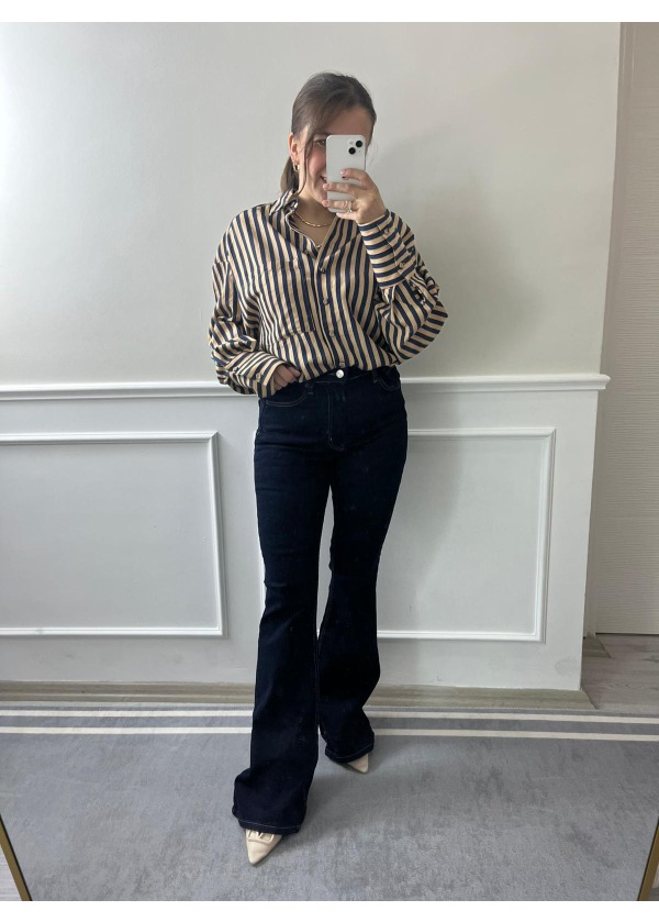 İspanyol Paça Lacivert Jean