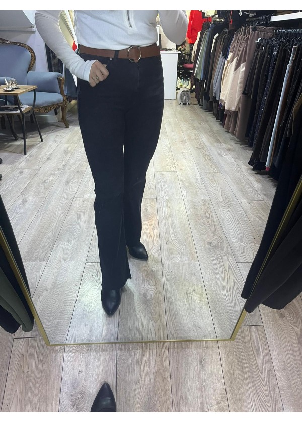 Yarım İspanyol Jean ( Siyah )