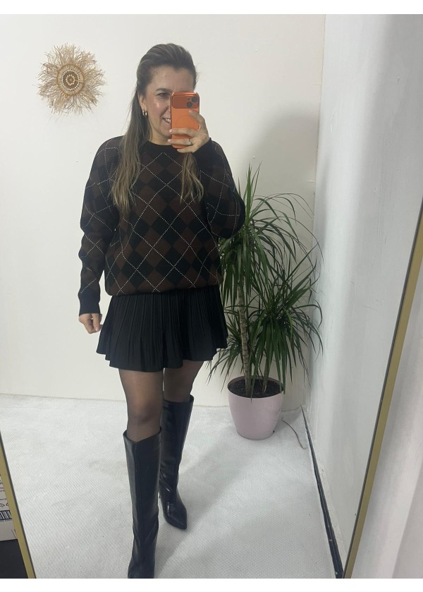 Piliseli Şortlu Etek ( Siyah )