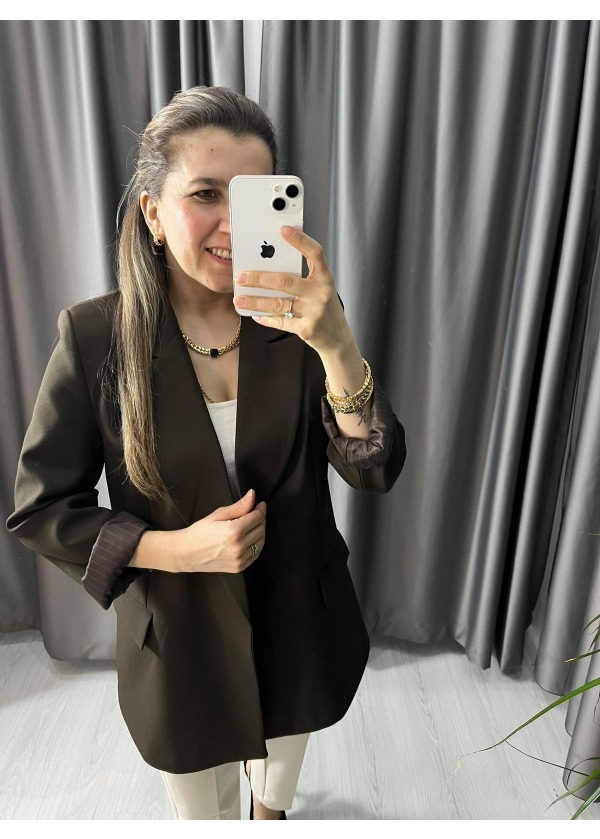 Blazer ceket kahverengi