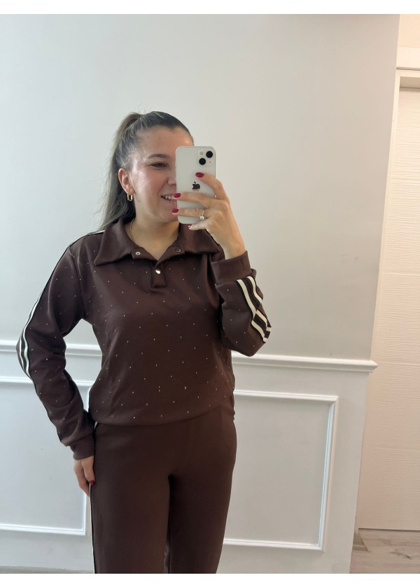 Taşlı Takım ( kahverengi )